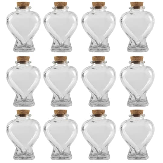 12 Pack: Heart-Shaped Glass Bottle by Ashland&#x2122;
